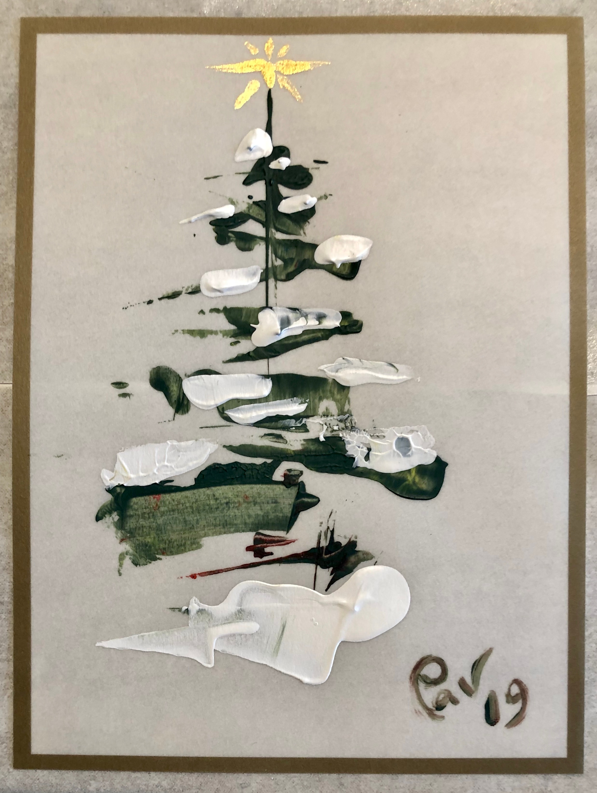 Holiday greeting card painting