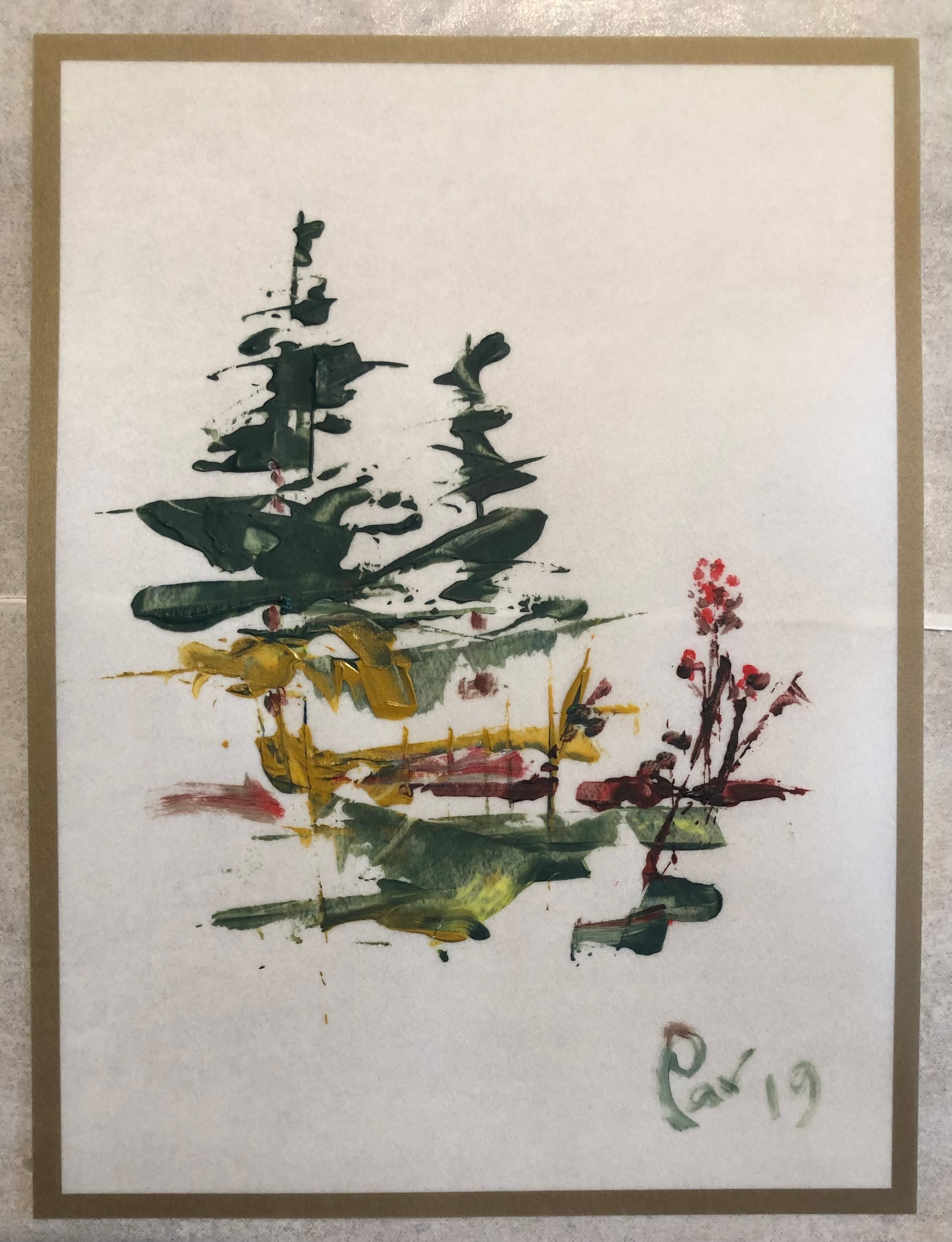 Holiday greeting card painting